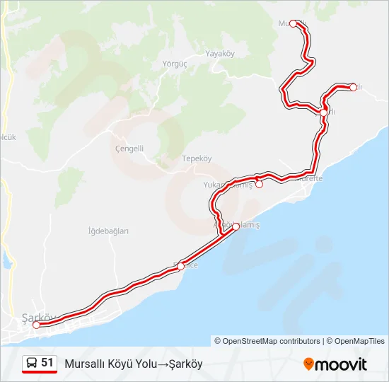 51 Bus Line Map
