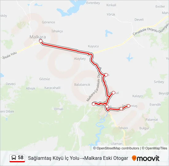58 Bus Line Map