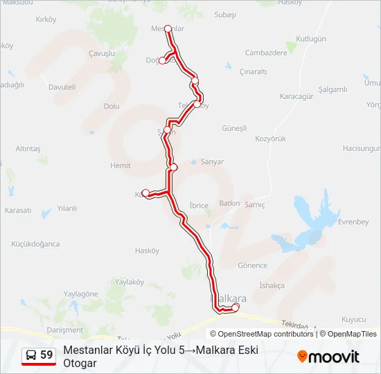59 Bus Line Map