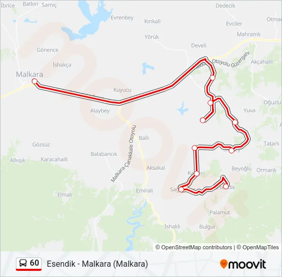 60 Bus Line Map
