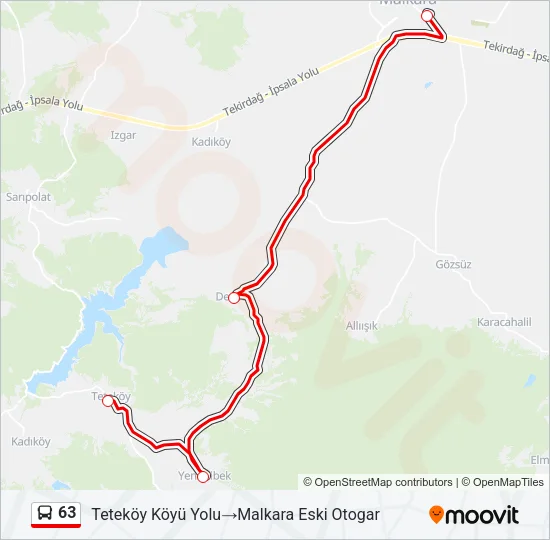 63 Bus Line Map