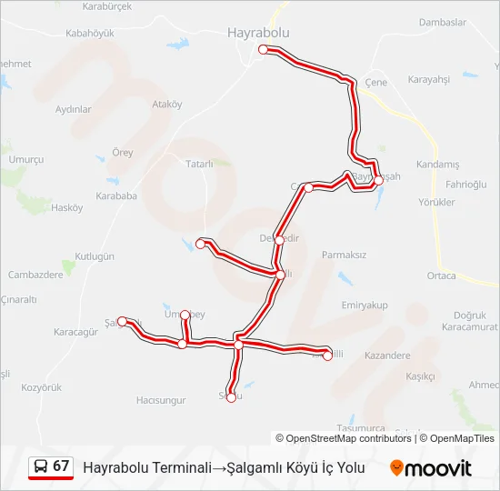 67 Bus Line Map