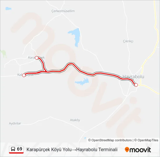 69 Bus Line Map