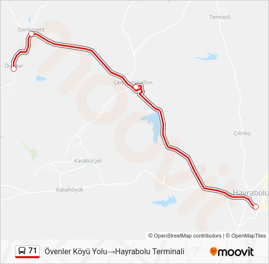71 Bus Line Map