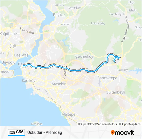 C56 Dolmus & Minibus Line Map