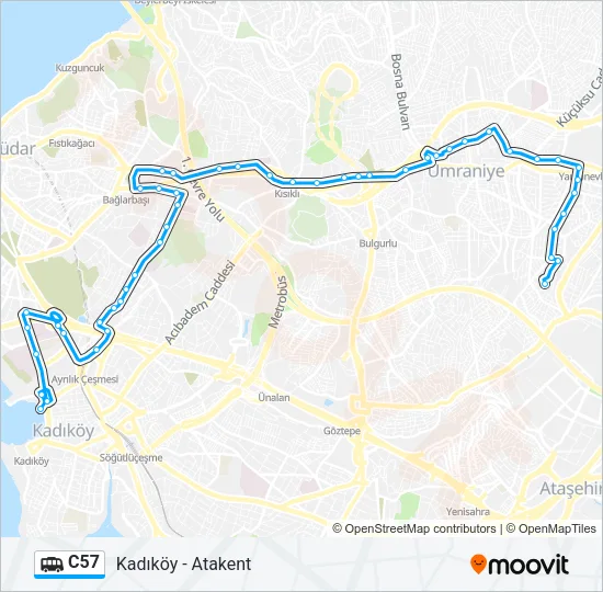 C57 Dolmus & Minibus Line Map