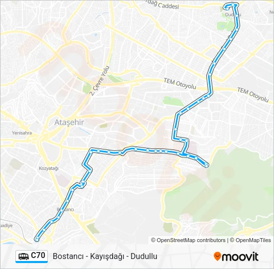 C70 Dolmus & Minibus Line Map