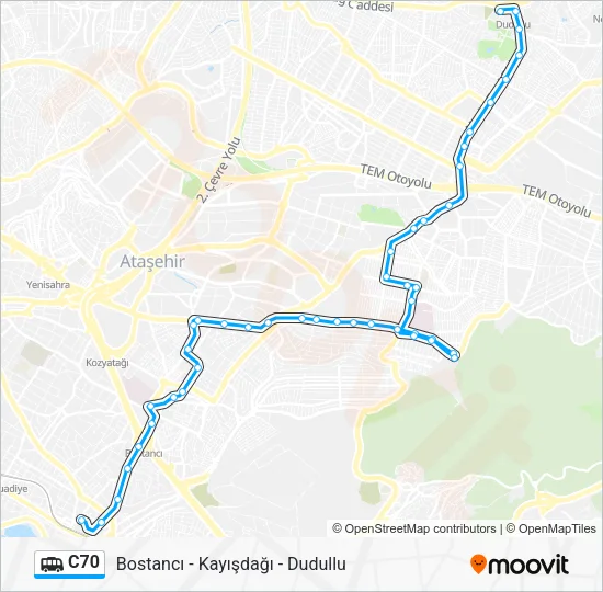 C70 Dolmus & Minibus Line Map