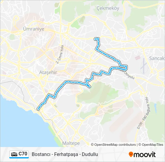 C70 Dolmus & Minibus Line Map