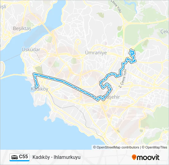 C55 Dolmus & Minibus Line Map