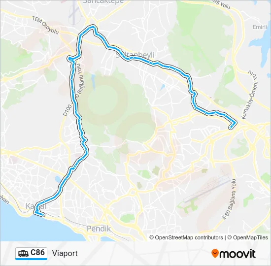 C86 Dolmus & Minibus Line Map