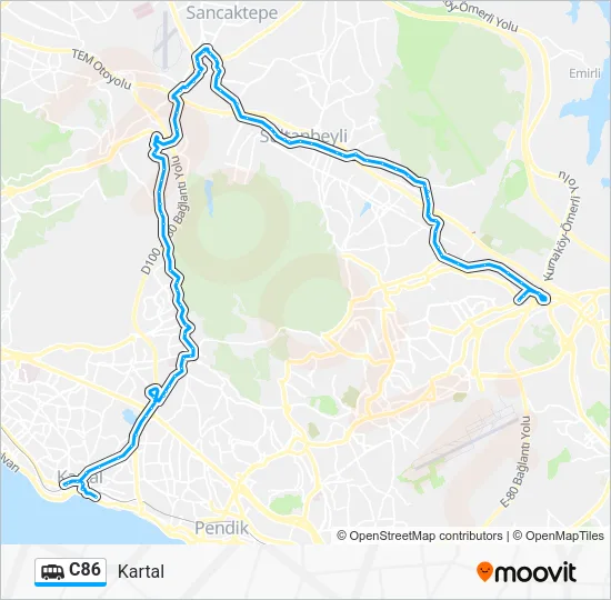 C86 Dolmus & Minibus Line Map