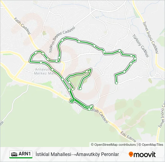 ARN1 Dolmus & Minibus Line Map