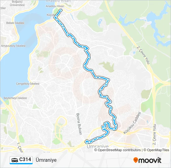 C314 Dolmus & Minibus Line Map