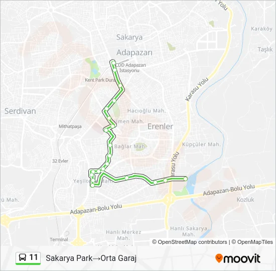 11 Bus Line Map