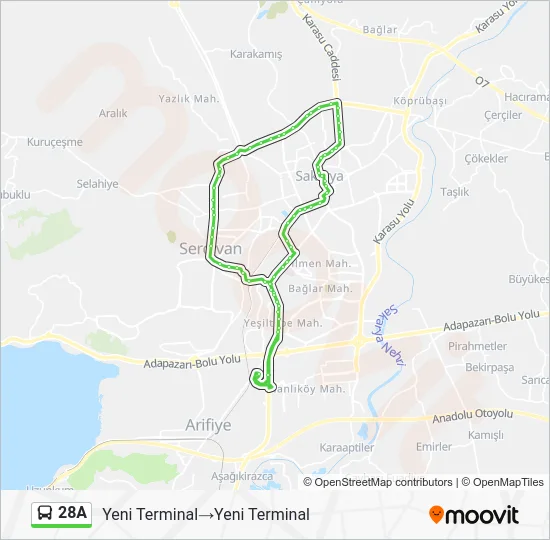 28A Bus Line Map