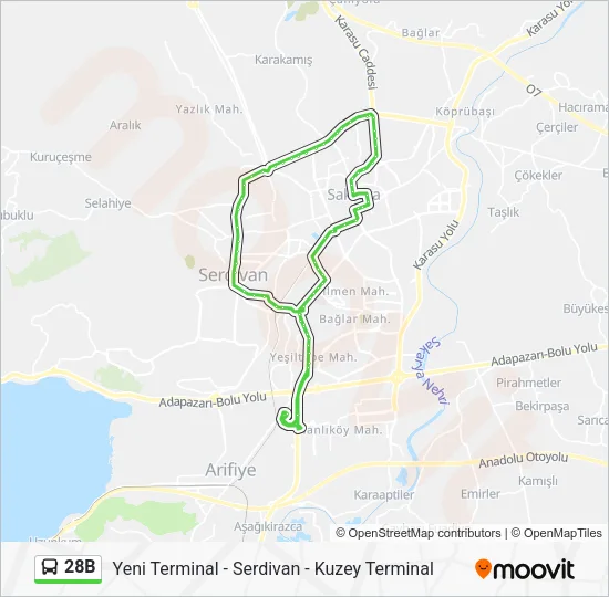 28B Bus Line Map