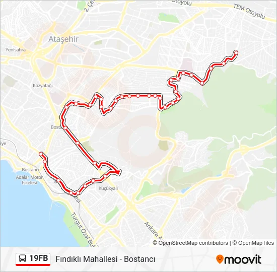 19FB Bus Line Map