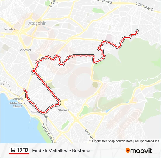 19FB Bus Line Map