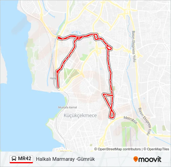 MR42 Bus Line Map