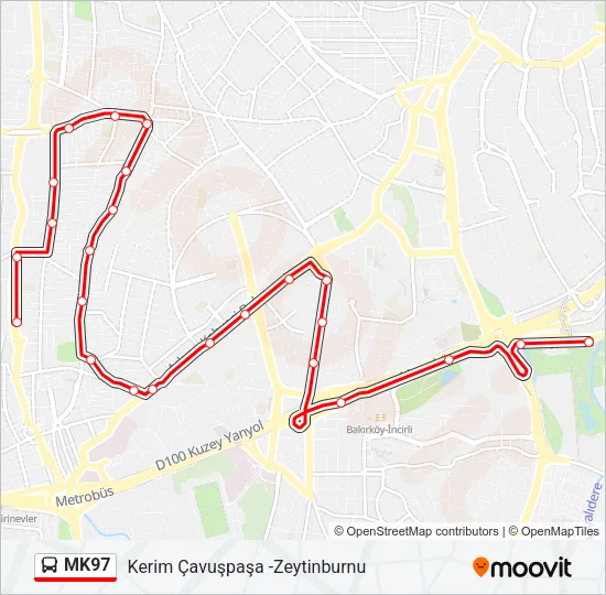 MK97 Bus Line Map