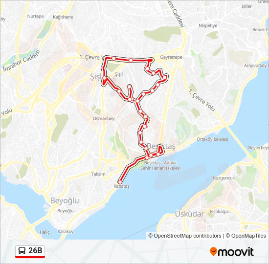 26B Bus Line Map