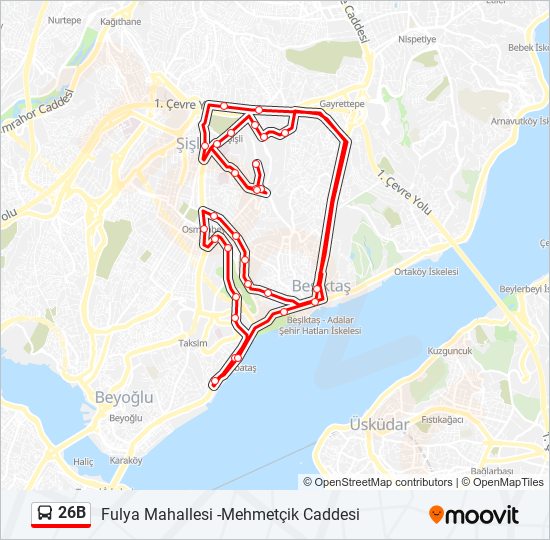 26B bus Line Map