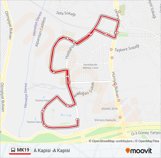 MK19 bus Line Map