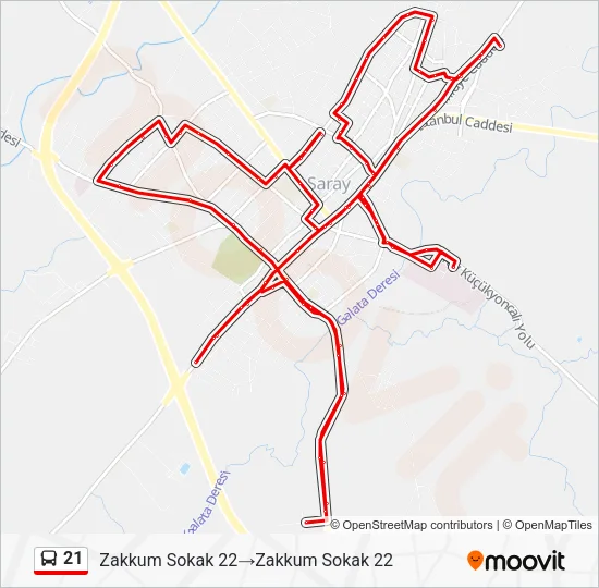 21 Bus Line Map
