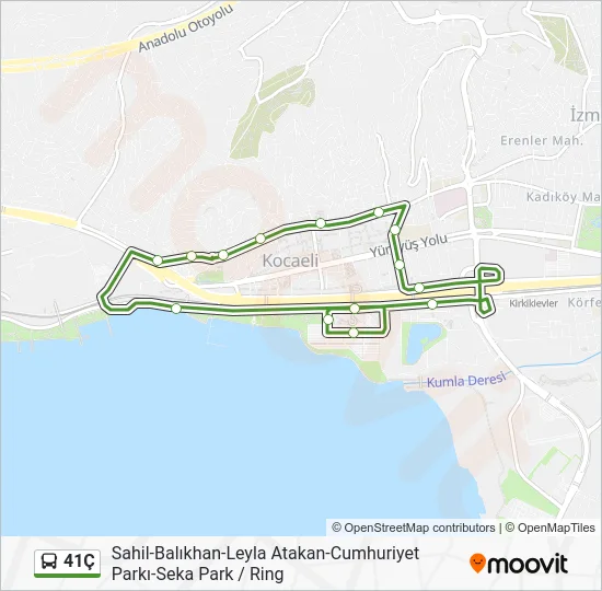41Ç Bus Line Map