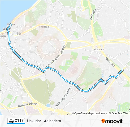 C117 Dolmus & Minibus Line Map