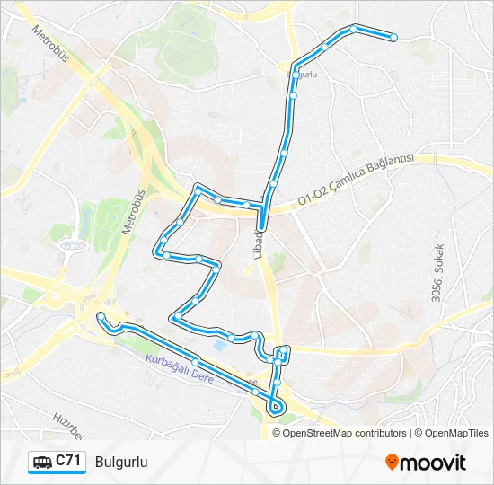 C71 Dolmus & Minibus Line Map