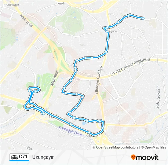 C71 Dolmus & Minibus Line Map