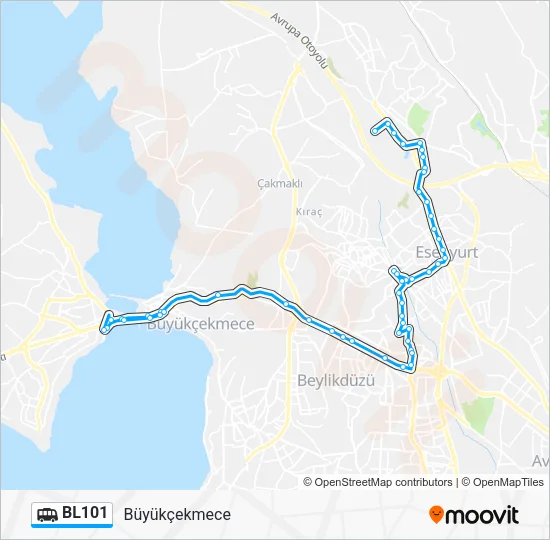 BL101 Dolmus & Minibus Line Map