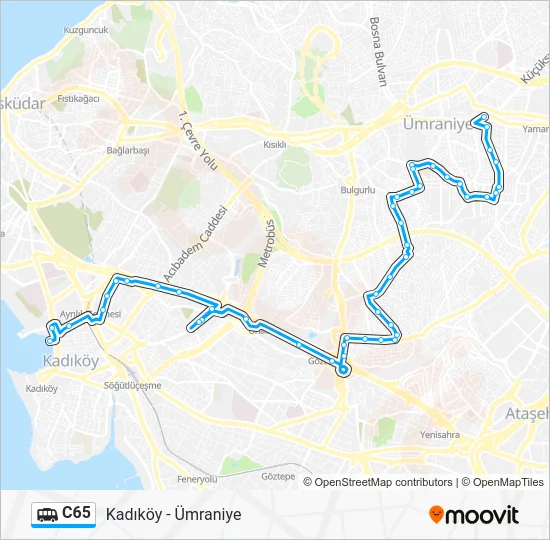 C65 Dolmus & Minibus Line Map