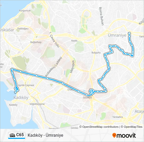 C65 Dolmus & Minibus Line Map
