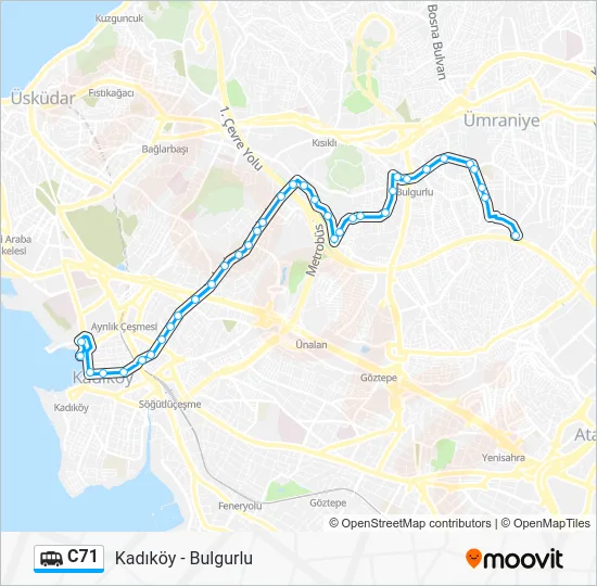 C71 Dolmus & Minibus Line Map
