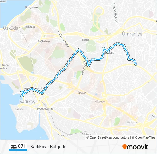 C71 Dolmus & Minibus Line Map
