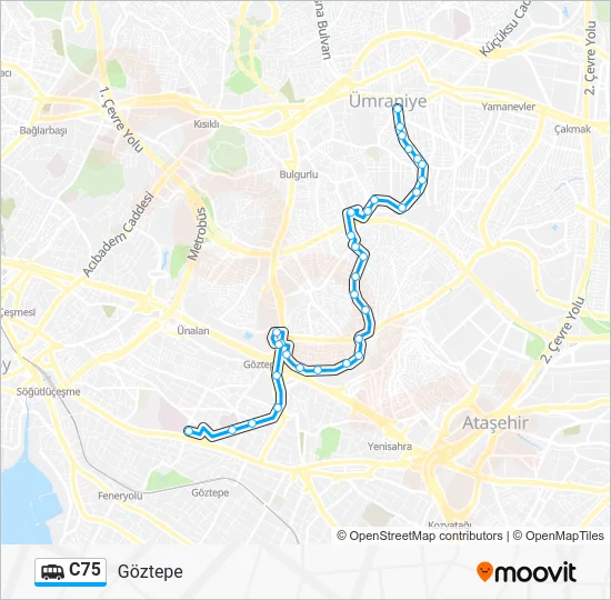 C75 Dolmus & Minibus Line Map