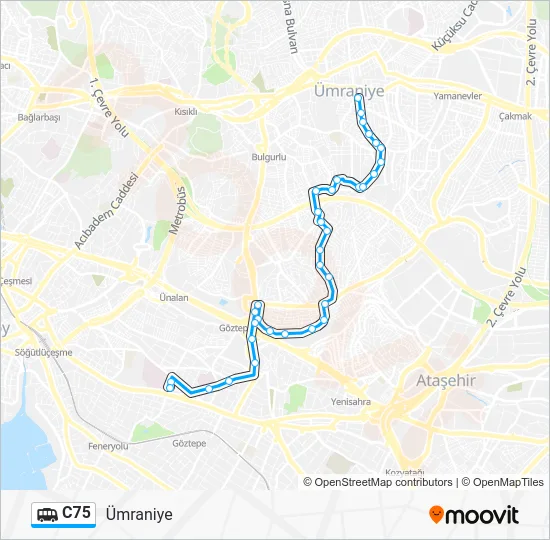 C75 Dolmus & Minibus Line Map