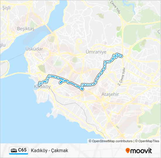 C65 Dolmus & Minibus Line Map