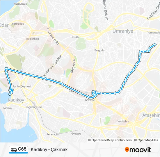 C65 Dolmus & Minibus Line Map