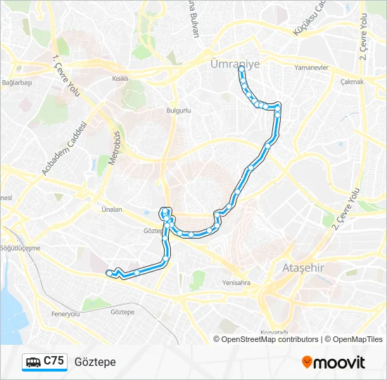 C75 Dolmus & Minibus Line Map