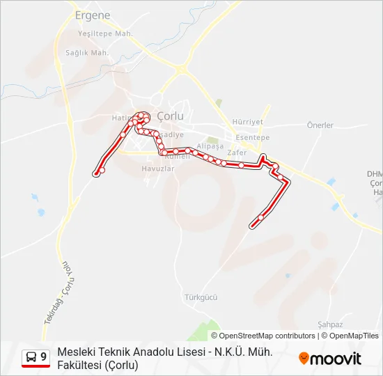9 Bus Line Map