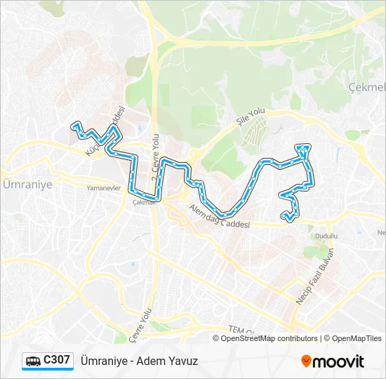 C307 Dolmus & Minibus Line Map