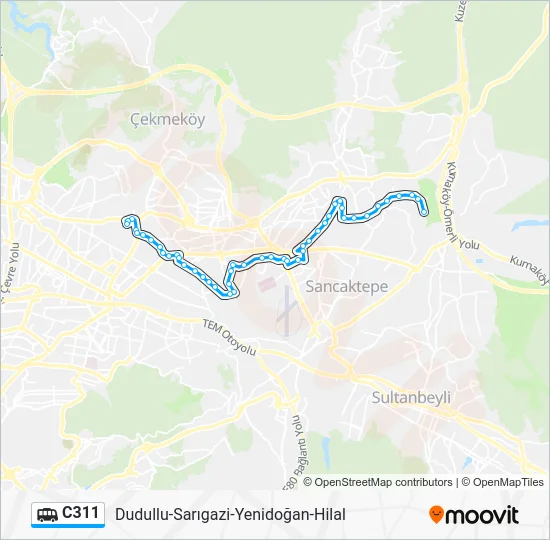 C311 Dolmus & Minibus Line Map