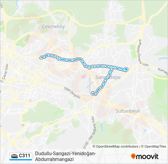C311 Dolmus & Minibus Line Map
