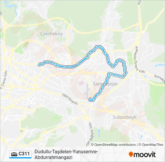 C311 Dolmus & Minibus Line Map