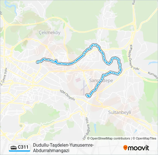 C311 Dolmus & Minibus Line Map
