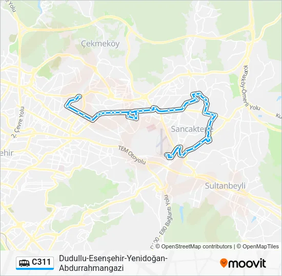 C311 Dolmus & Minibus Line Map